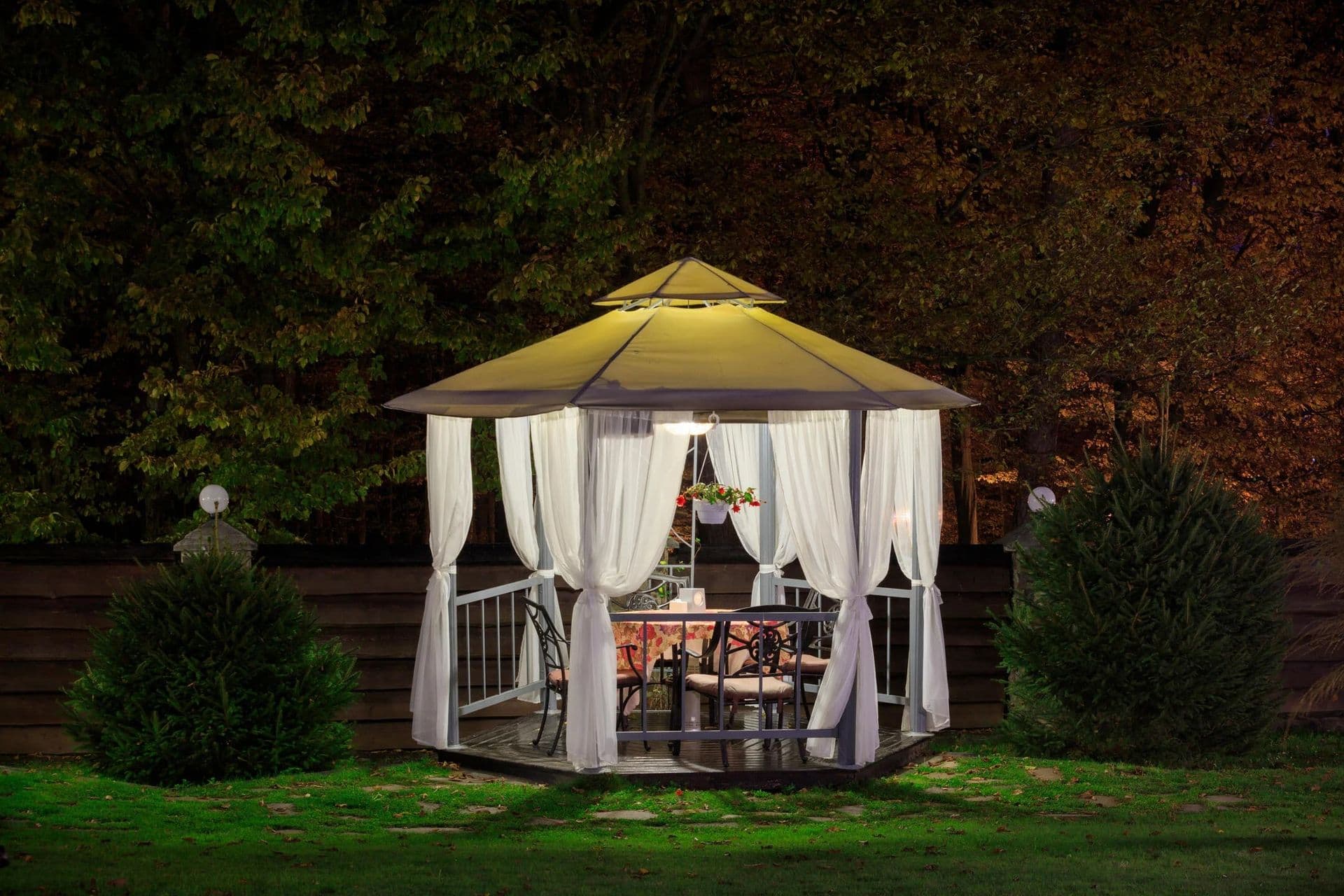 night pergola gazebo