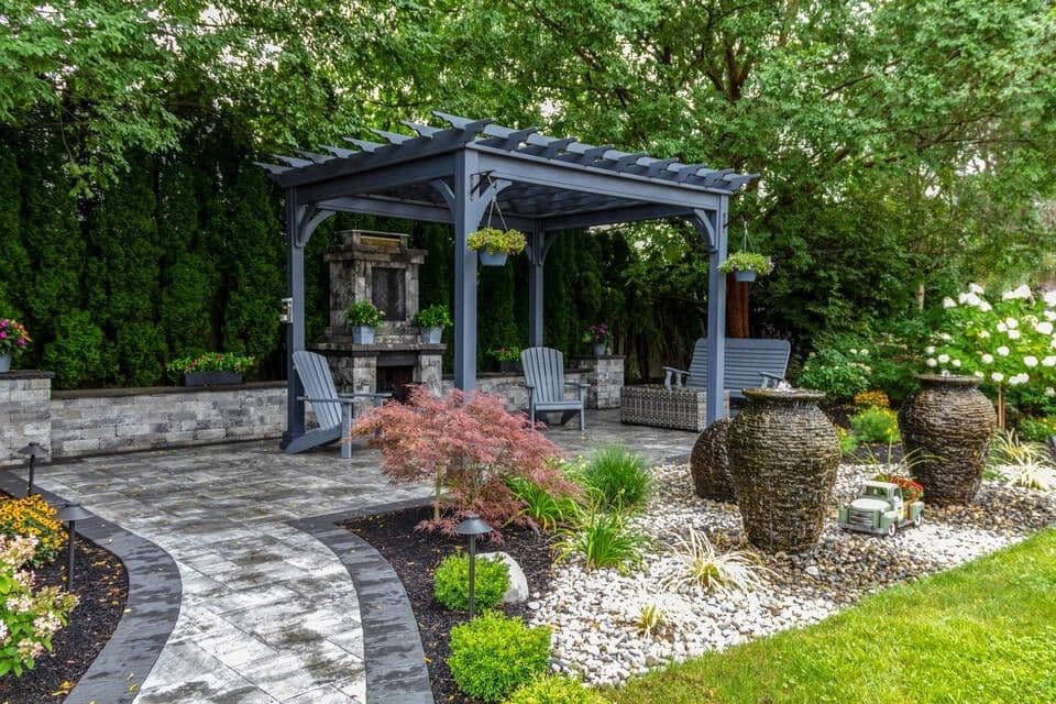 pergola in garden