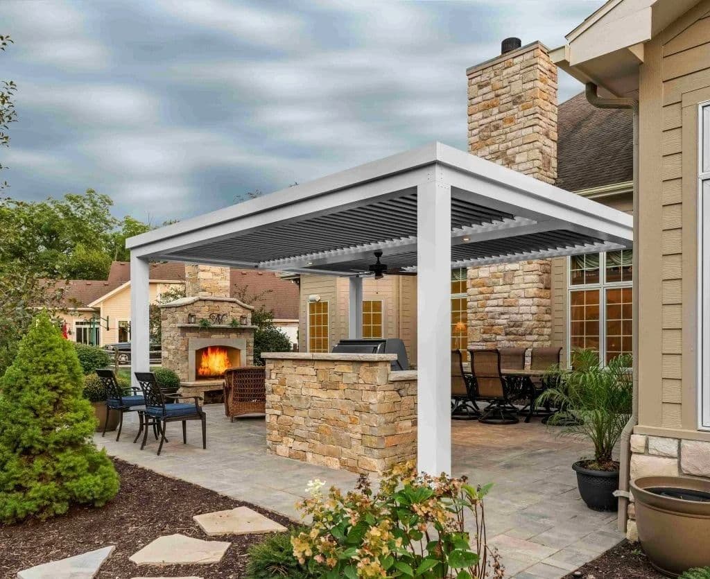 stone and pergola
