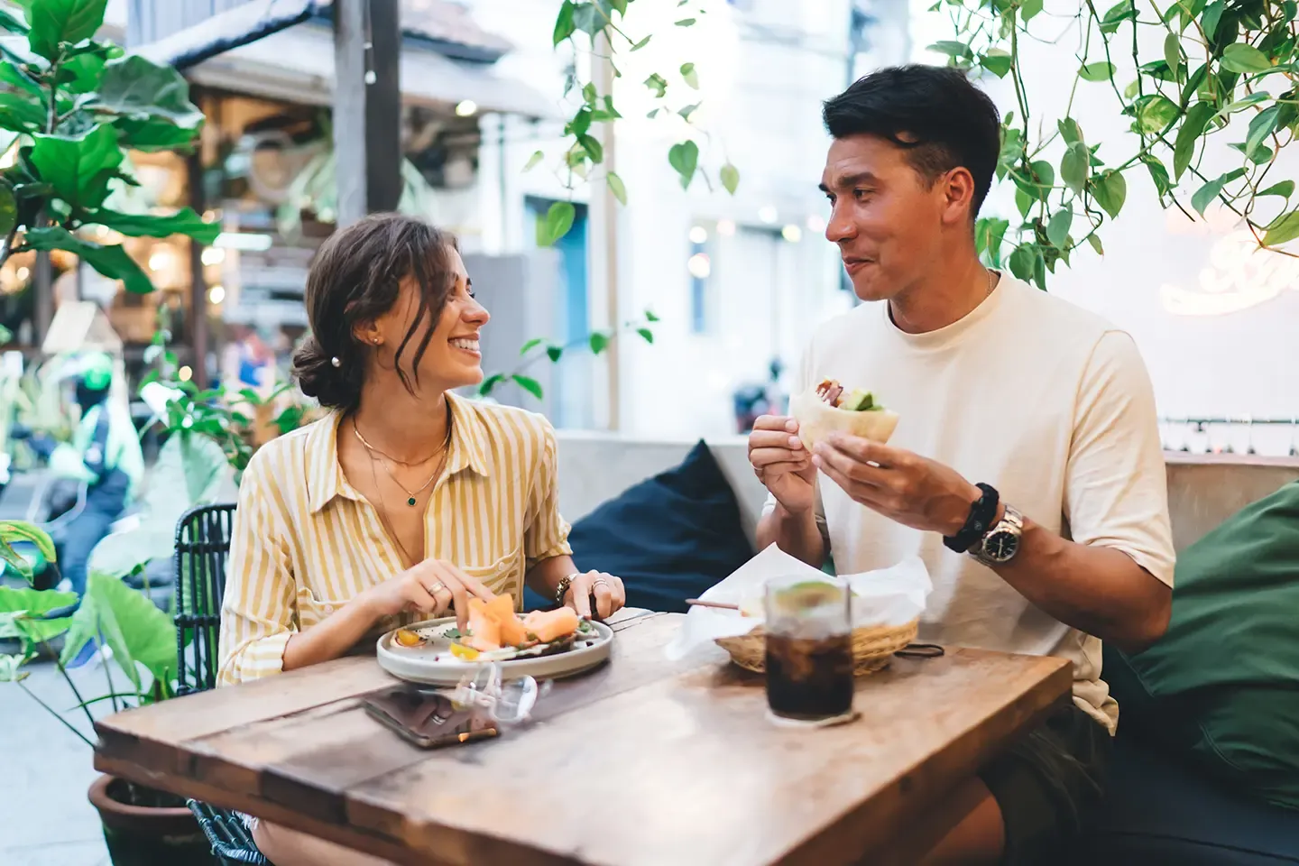 Couple Eating Food