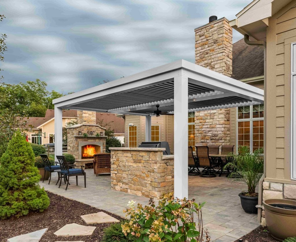 struxure pergola off a home